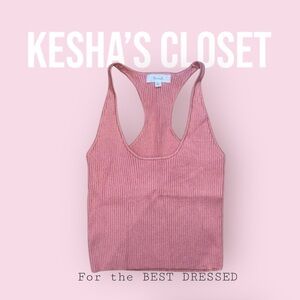 BECAAL Ribbed knit cropped tback top